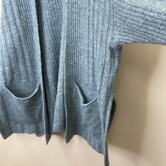 NWOT Topshop Open Oversized Ribbed Cardigan Pockets Boho Stretch Gray Small - Picture 5 of 12